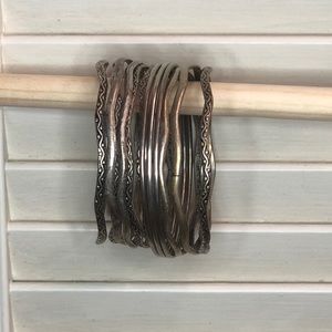 Silver bangle bracelets